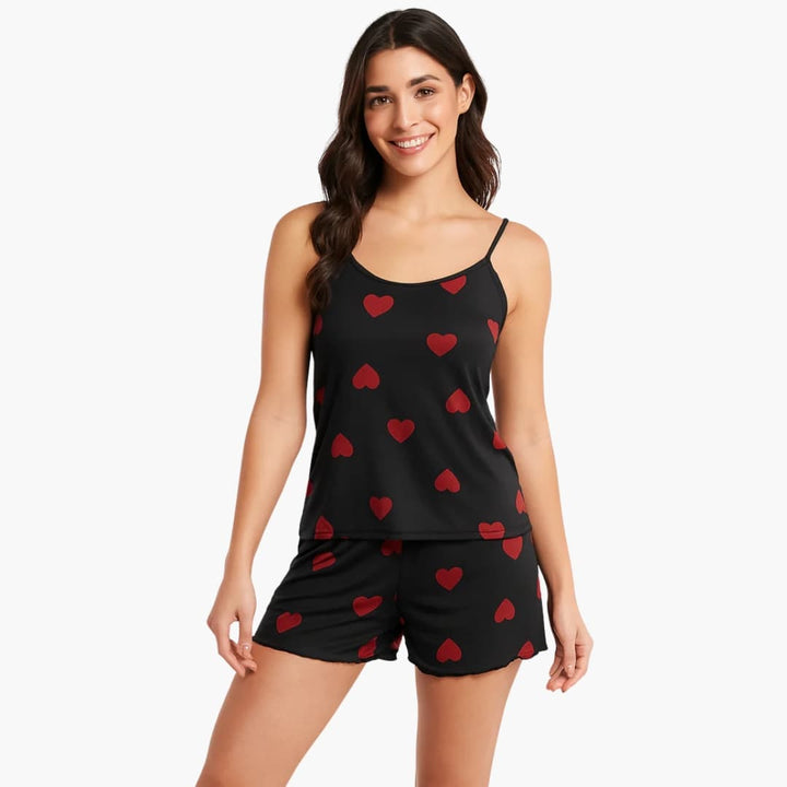 Damen Pyjama Set mit Kurzarm und Shorts