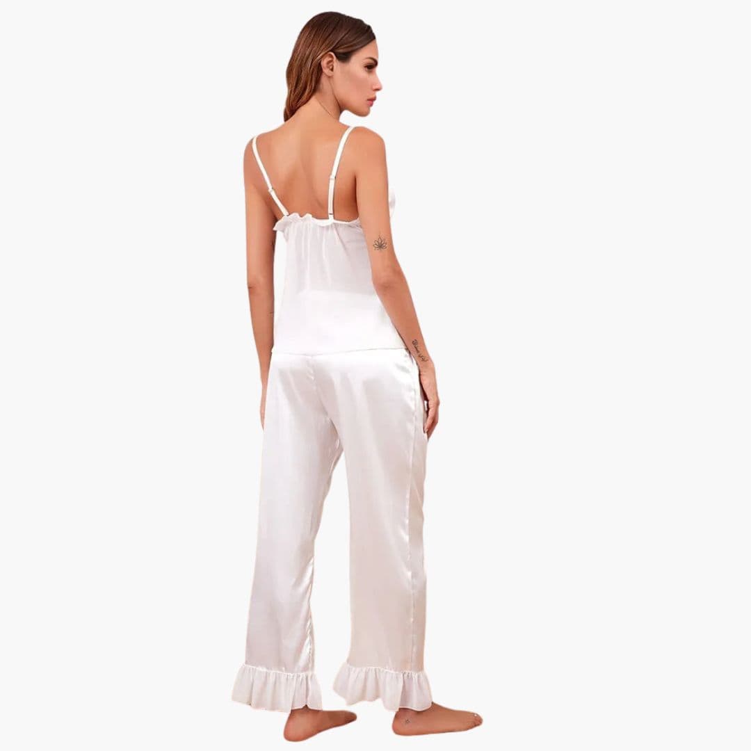 Damen Pyjama Set mit Rüschen Camisole