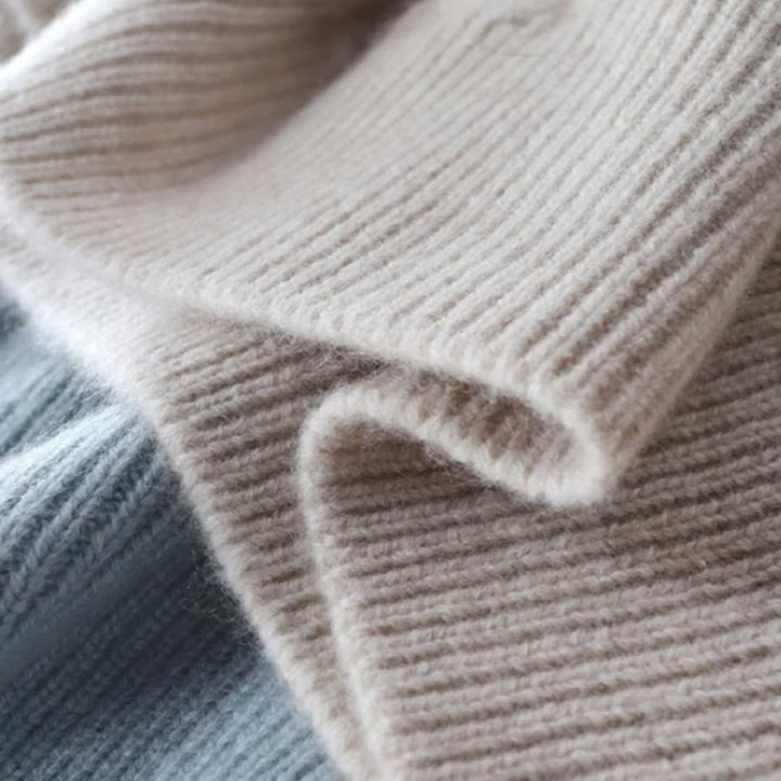 Damen Rollkragenpullover mit Zopfmuster