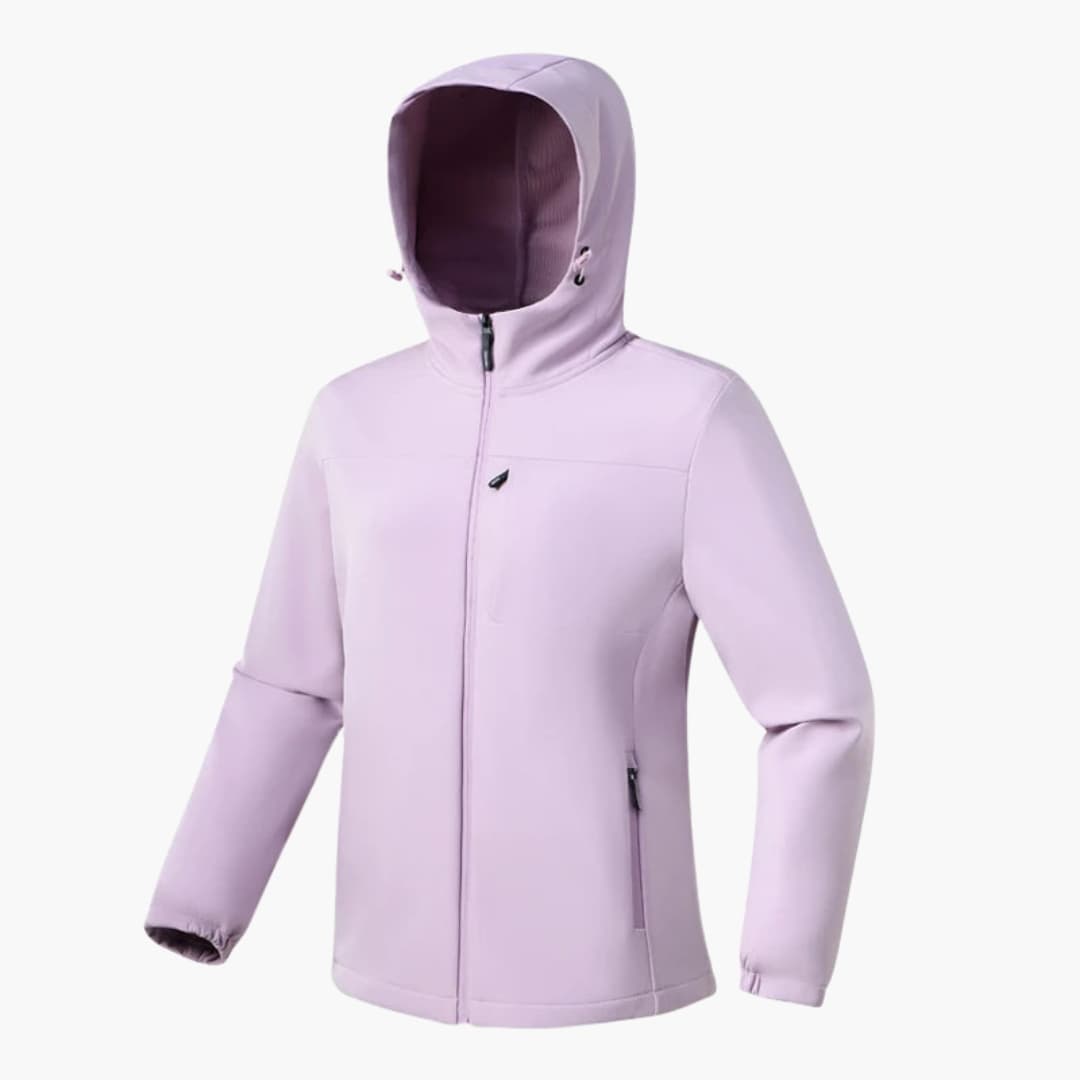 Damen Softshelljacke mit Kapuze und Reißverschluss
