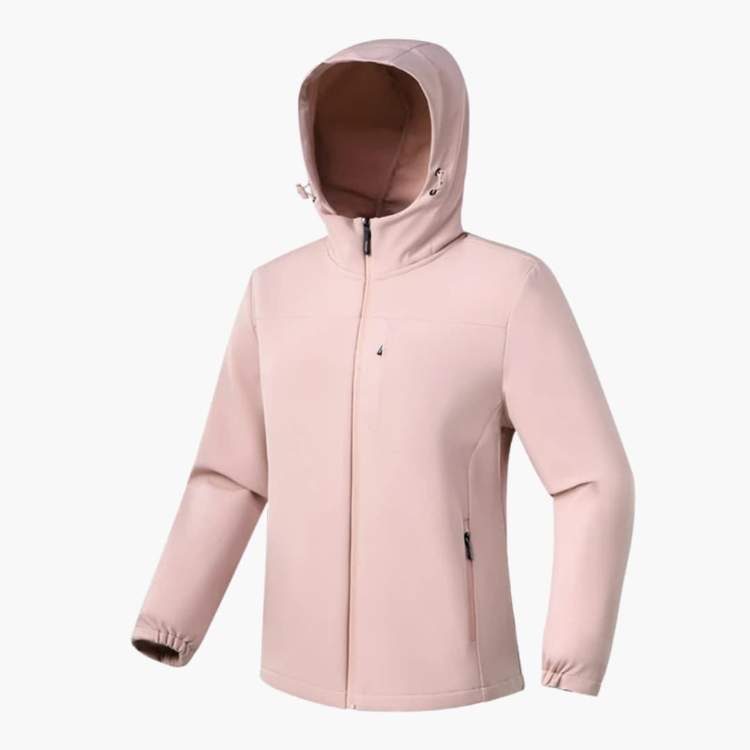 Damen Softshelljacke mit Kapuze und Reißverschluss