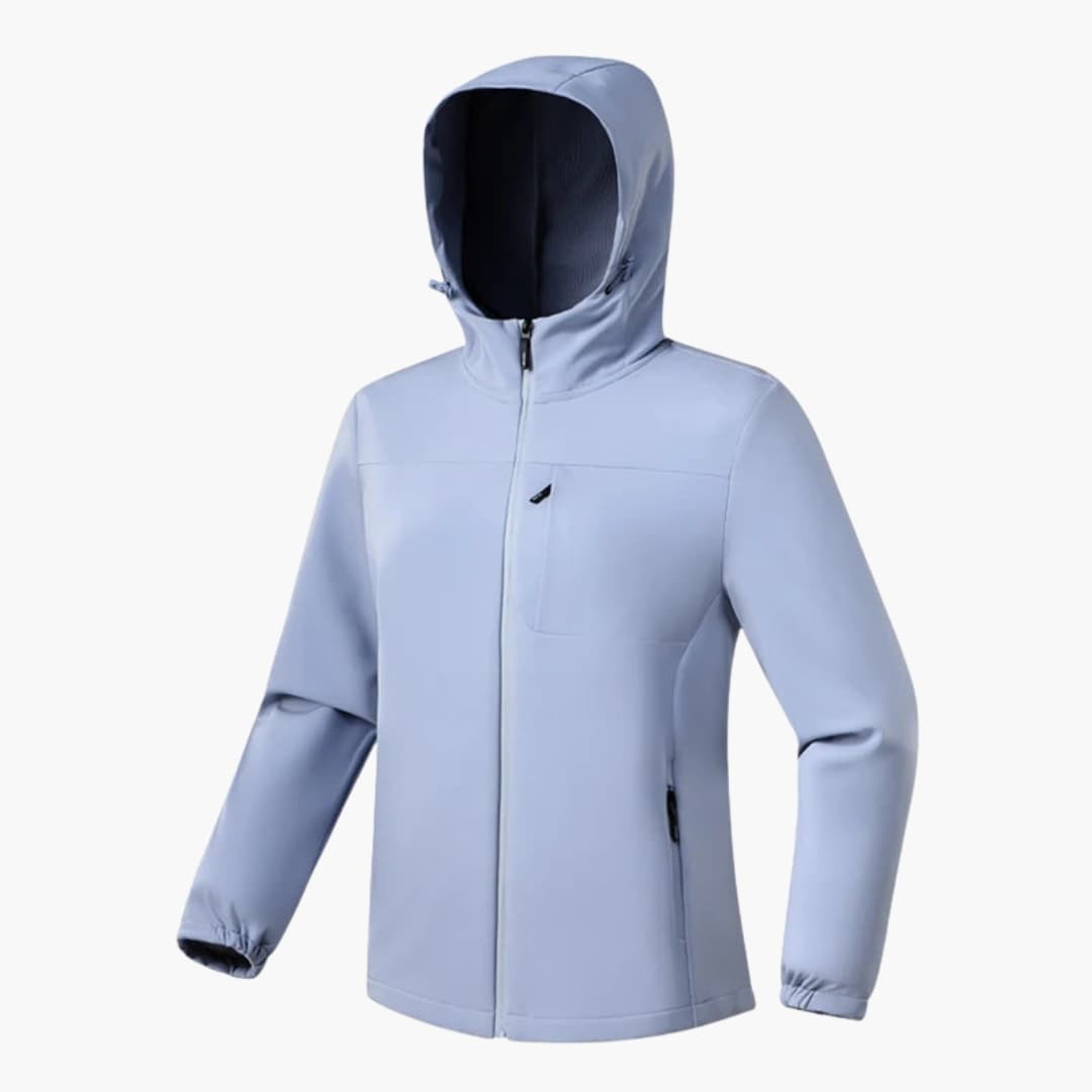 Damen Softshelljacke mit Kapuze und Reißverschluss