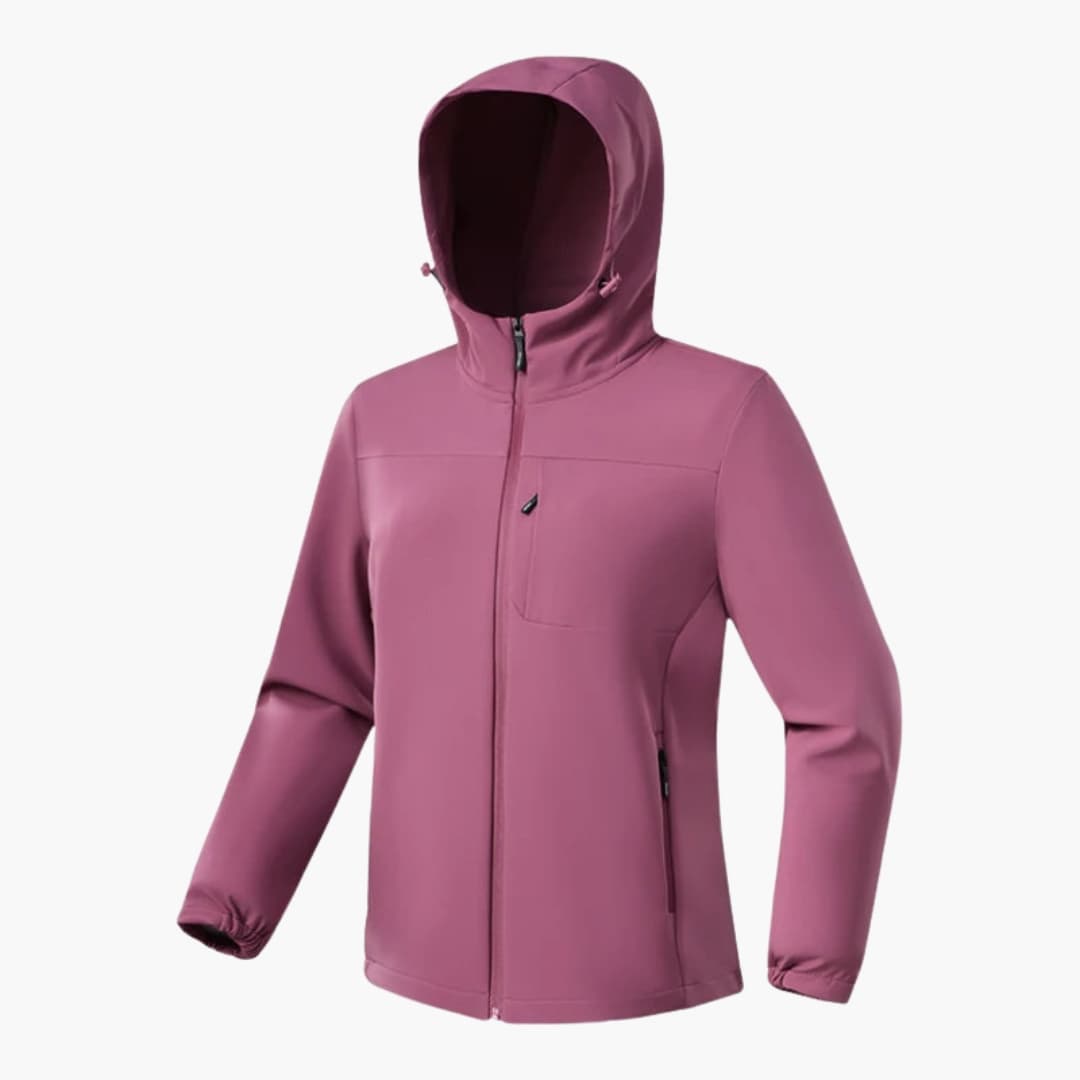 Damen Softshelljacke mit Kapuze und Reißverschluss