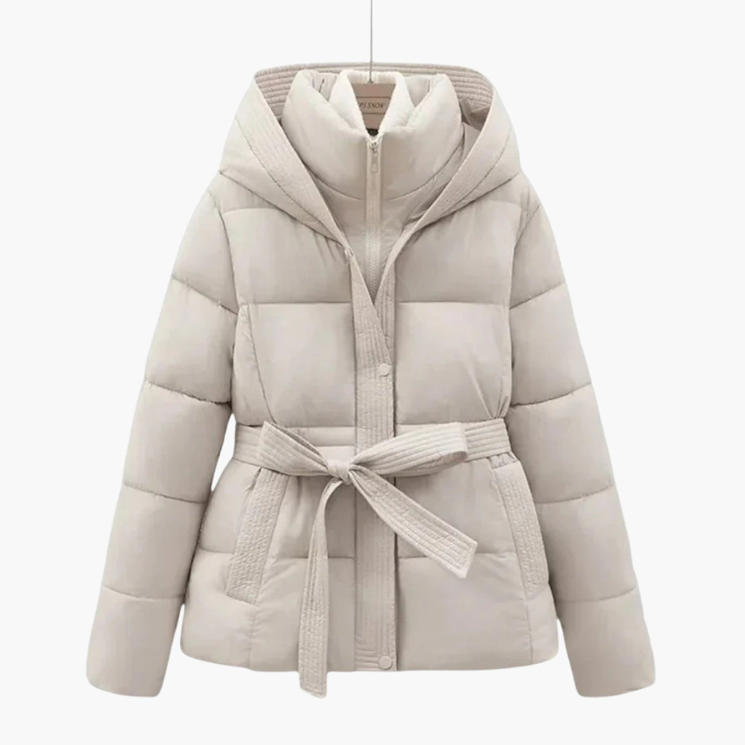 Damen Steppjacke mit Kapuze und Gürtel