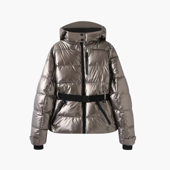 Damen Steppjacke mit Kapuze und Reißverschlusstaschen