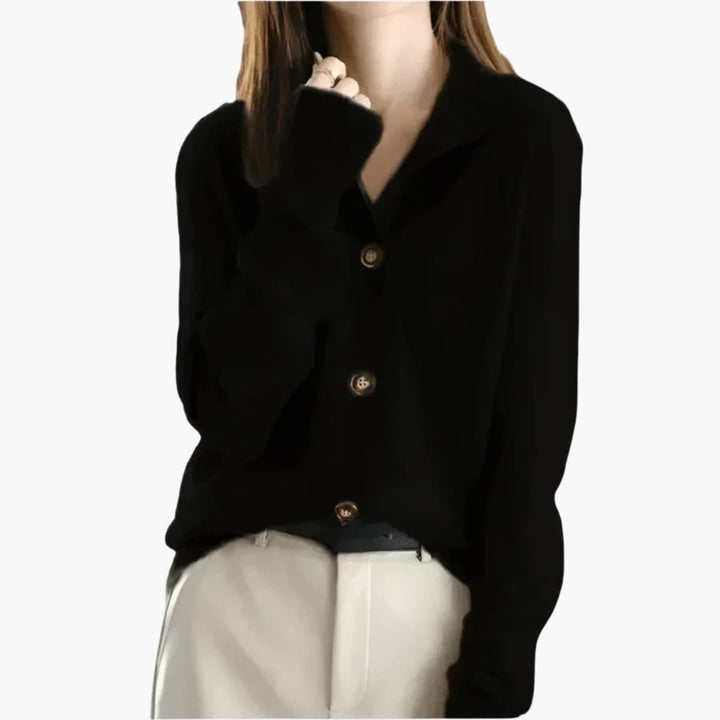 Damen Strick Cardigan mit Knopfleiste