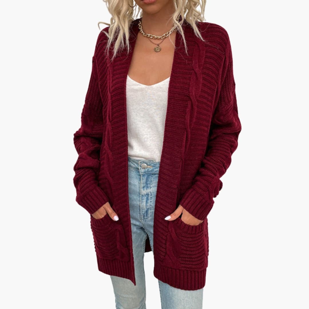 Damen Strickjacke mit offener Vorderseite