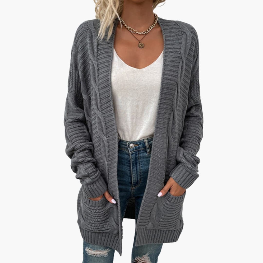 Damen Strickjacke mit offener Vorderseite
