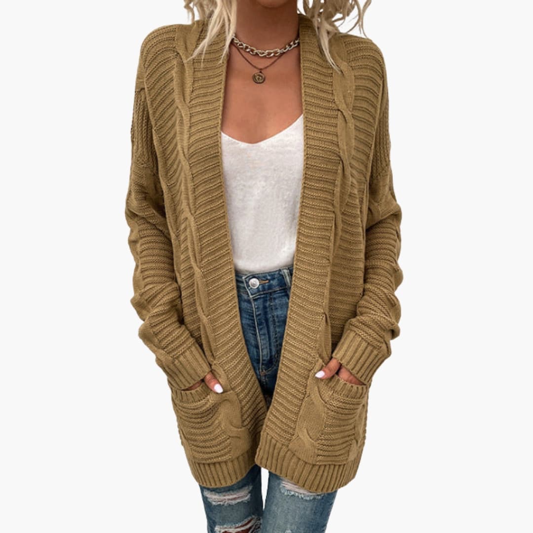 Damen Strickjacke mit offener Vorderseite