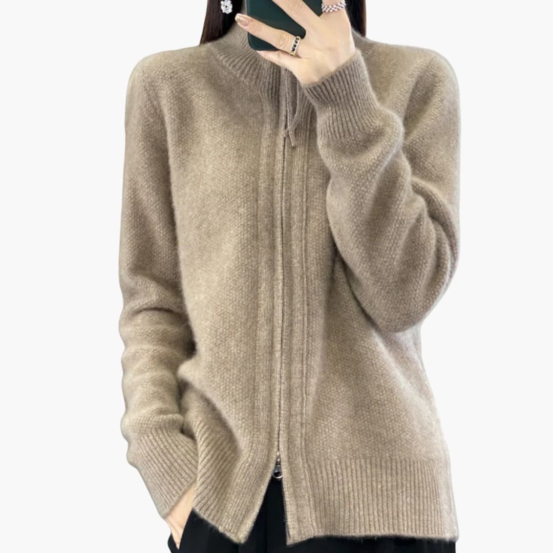 Damen Strickjacke mit Reißverschluss