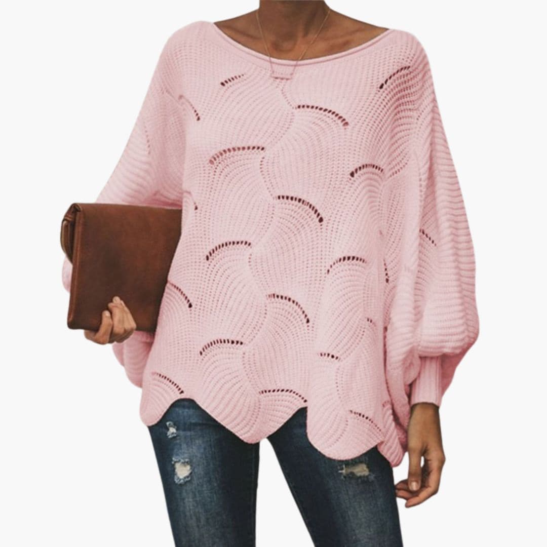 Damen Strickpullover mit Fledermausärmeln