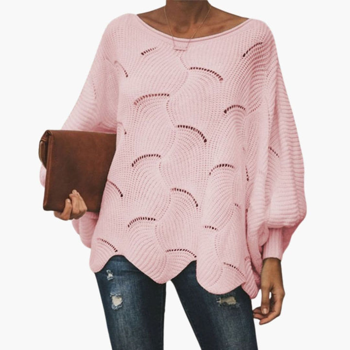 Damen Strickpullover mit Fledermausärmeln