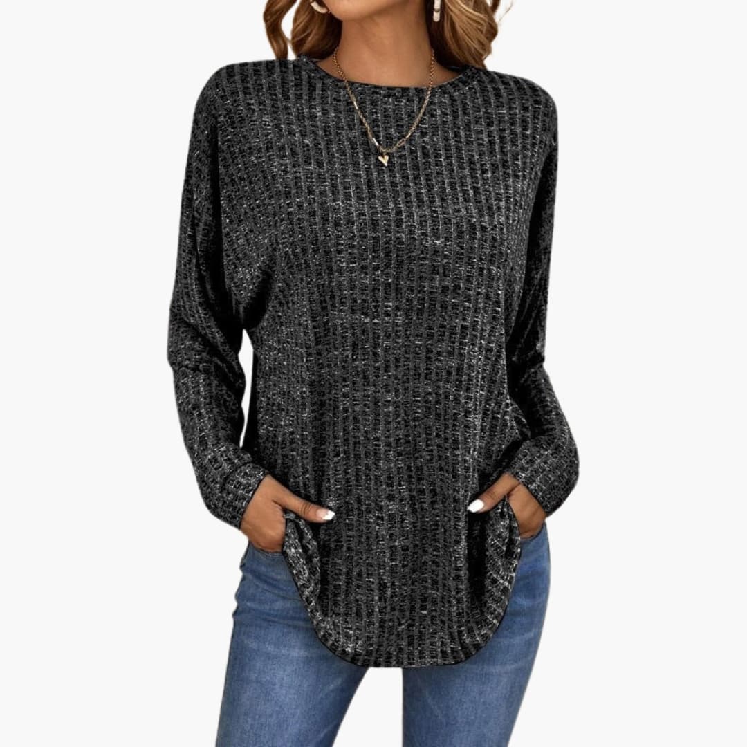 Damen Strickpullover mit Gerippter Oberfläche