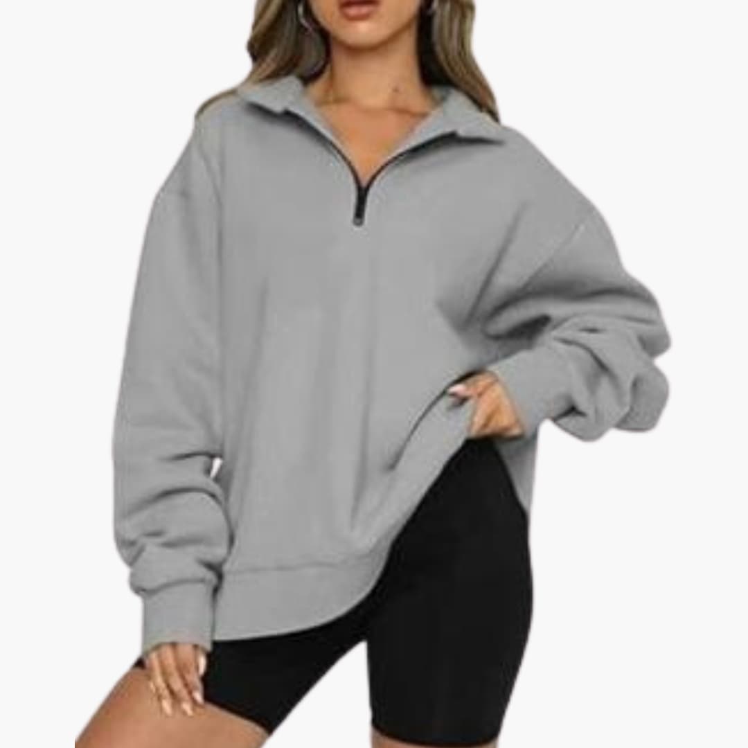Damen Strickpullover mit Halbzipp