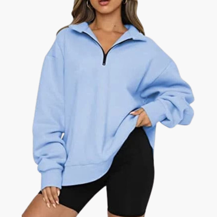 Damen Strickpullover mit Halbzipp