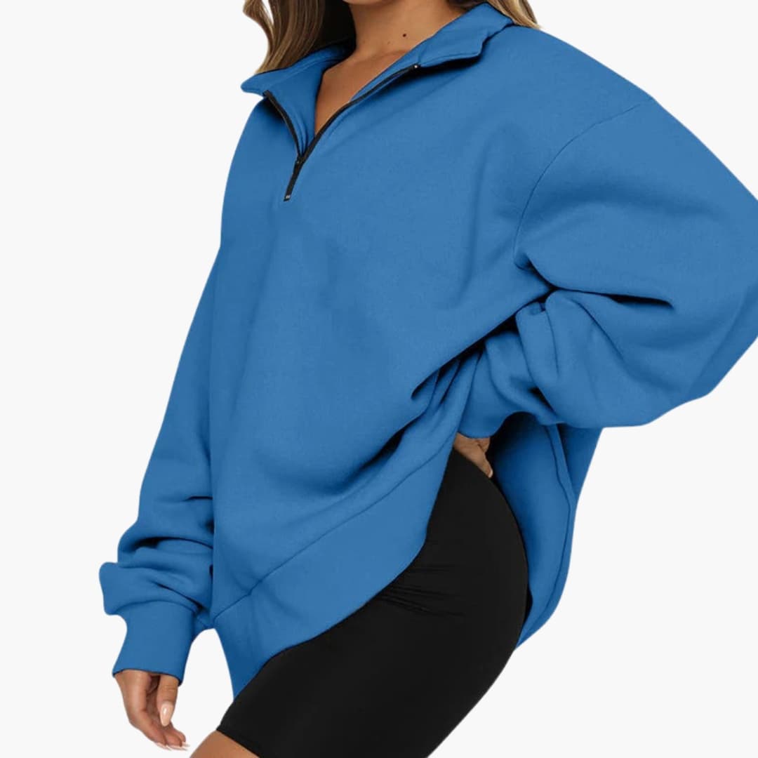 Damen Strickpullover mit Halbzipp