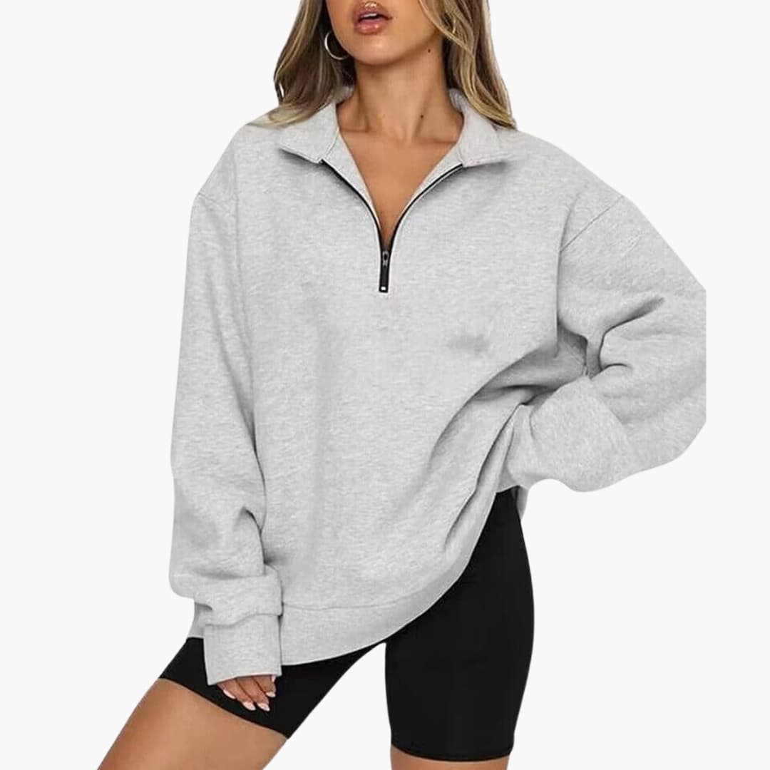 Damen Strickpullover mit Halbzipp
