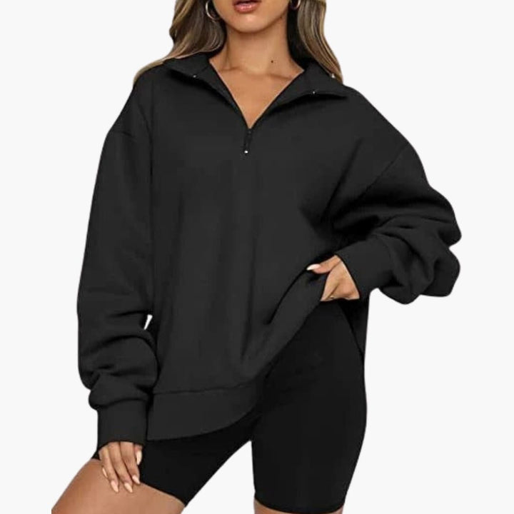 Damen Strickpullover mit Halbzipp