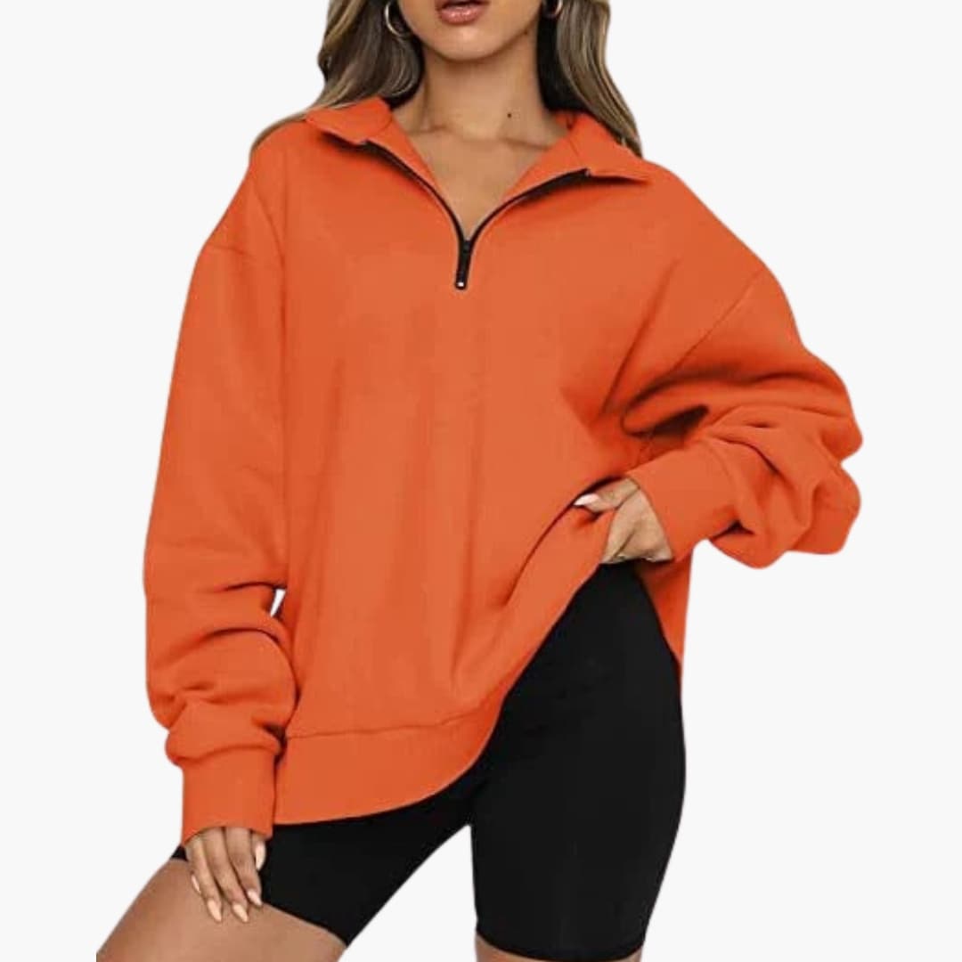 Damen Strickpullover mit Halbzipp