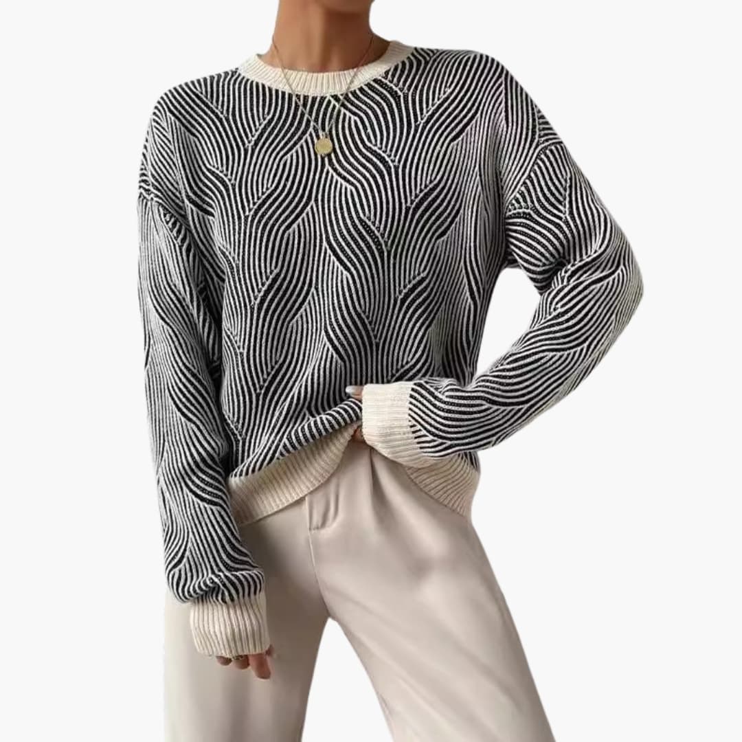 Damen Strickpullover mit Musteroberfläche