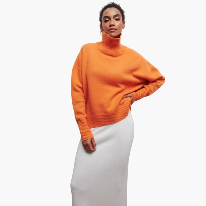 Damen Strickpullover mit Rundhalsausschnitt und Rippbündchen
