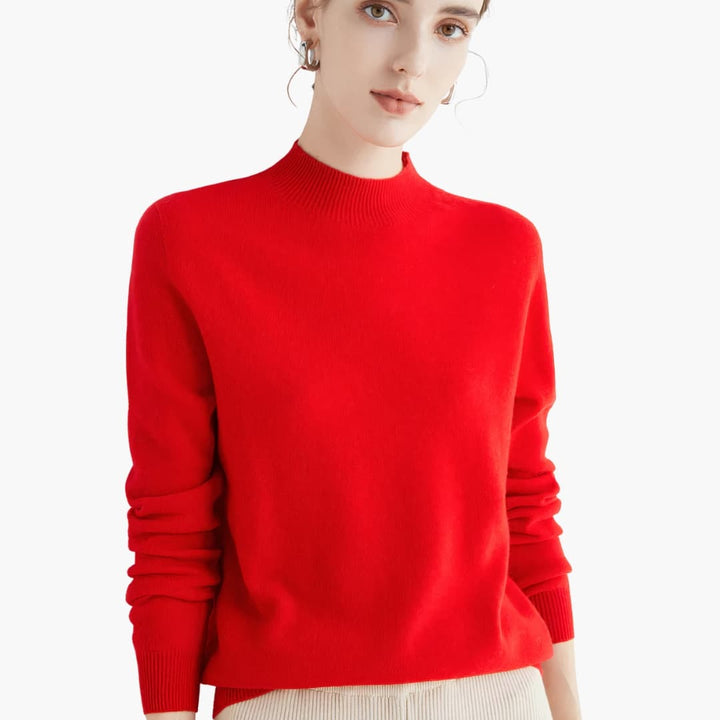 Damen Strickpullover mit Stehkragen
