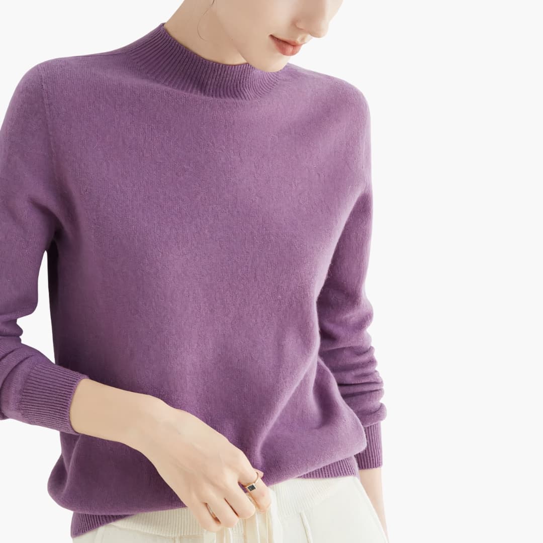Damen Strickpullover mit Stehkragen