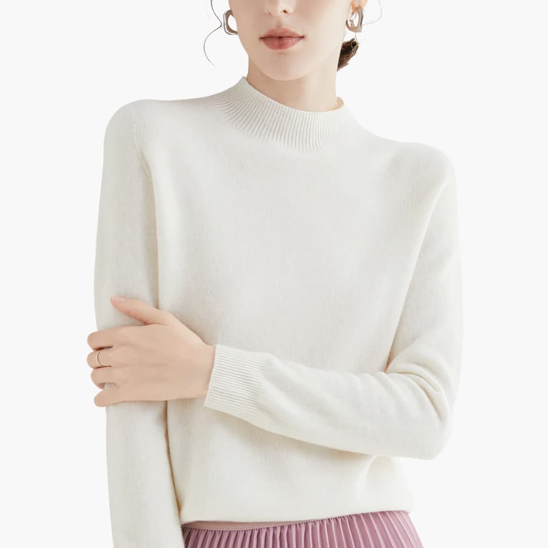 Damen Strickpullover mit Stehkragen