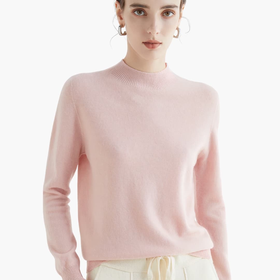 Damen Strickpullover mit Stehkragen