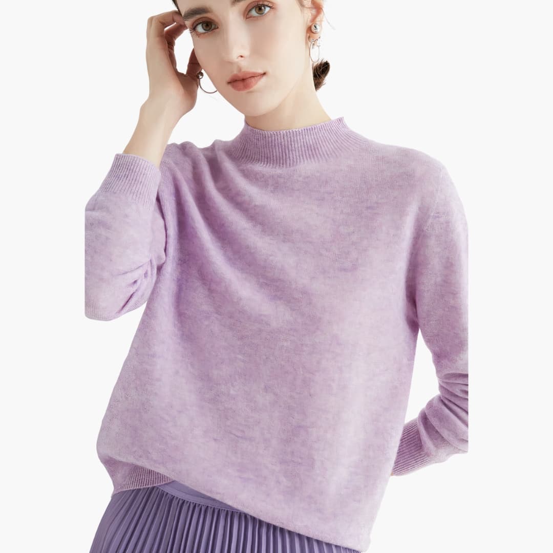 Damen Strickpullover mit Stehkragen