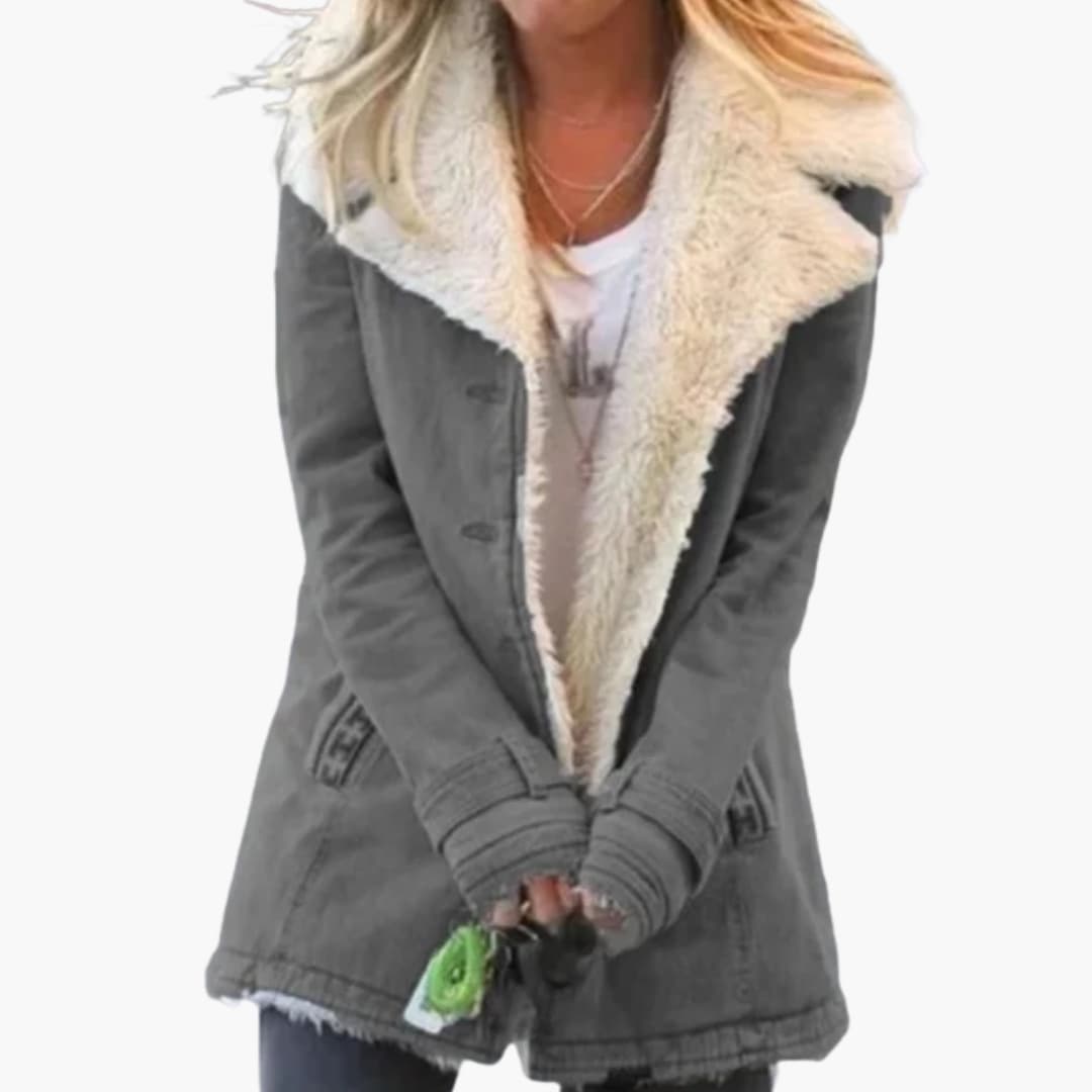 Damen Winterjacke mit Frontreißverschluss und hohem Kragen