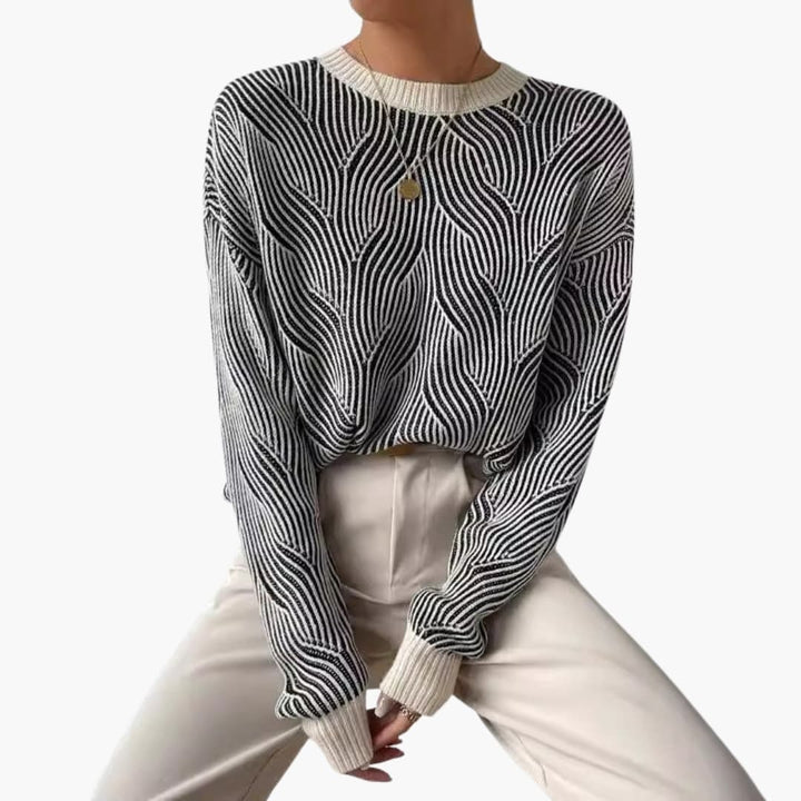 Damen Strickpullover mit Musteroberfläche