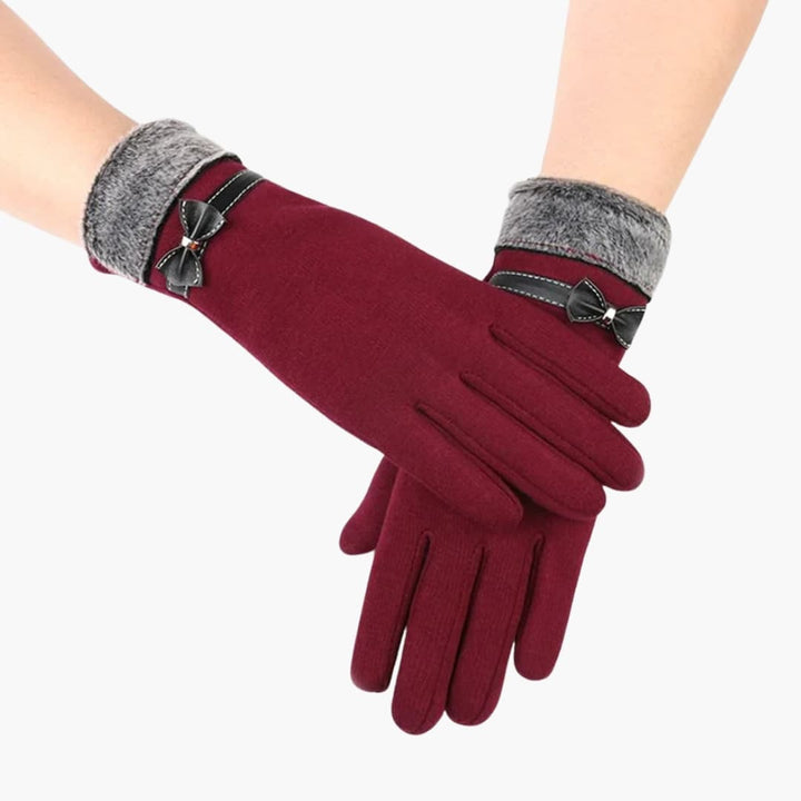 Damen handschuhe mit Touchscreen Funktion und schlichtem Saum