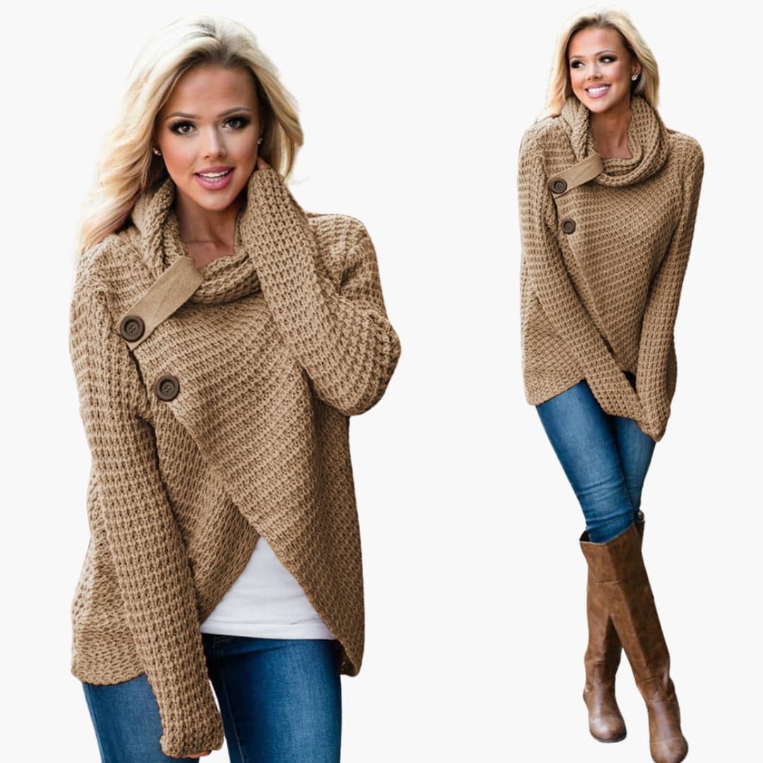Damen pullover mit Schalkragen