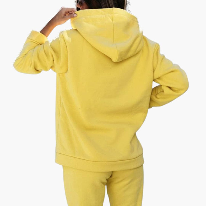 Damen Hoodie und Trainingsanzug Set mit Kordelzug und Kängurutasche