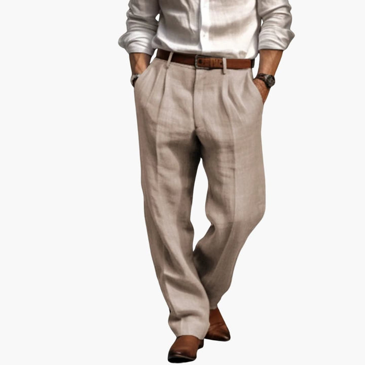 Herren Bundfaltenhose mit Taschen