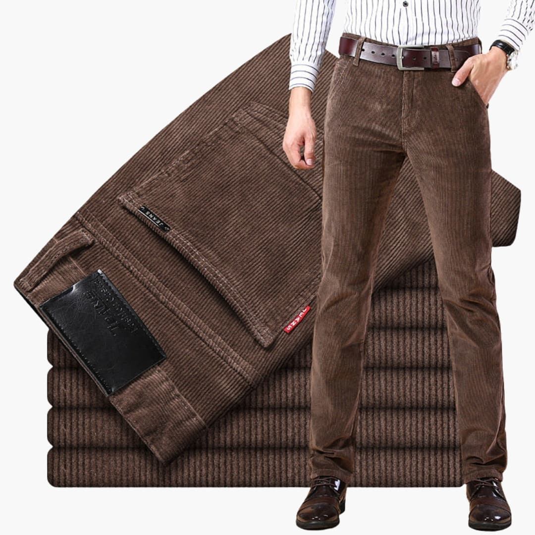 Herren Cordhose mit Bund und geraden Beinen