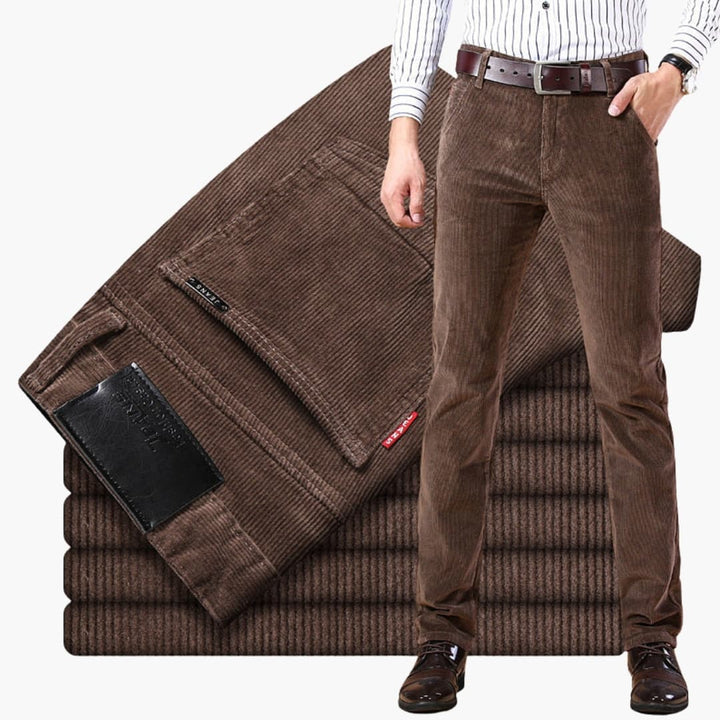 Herren Cordhose mit Bund und geraden Beinen