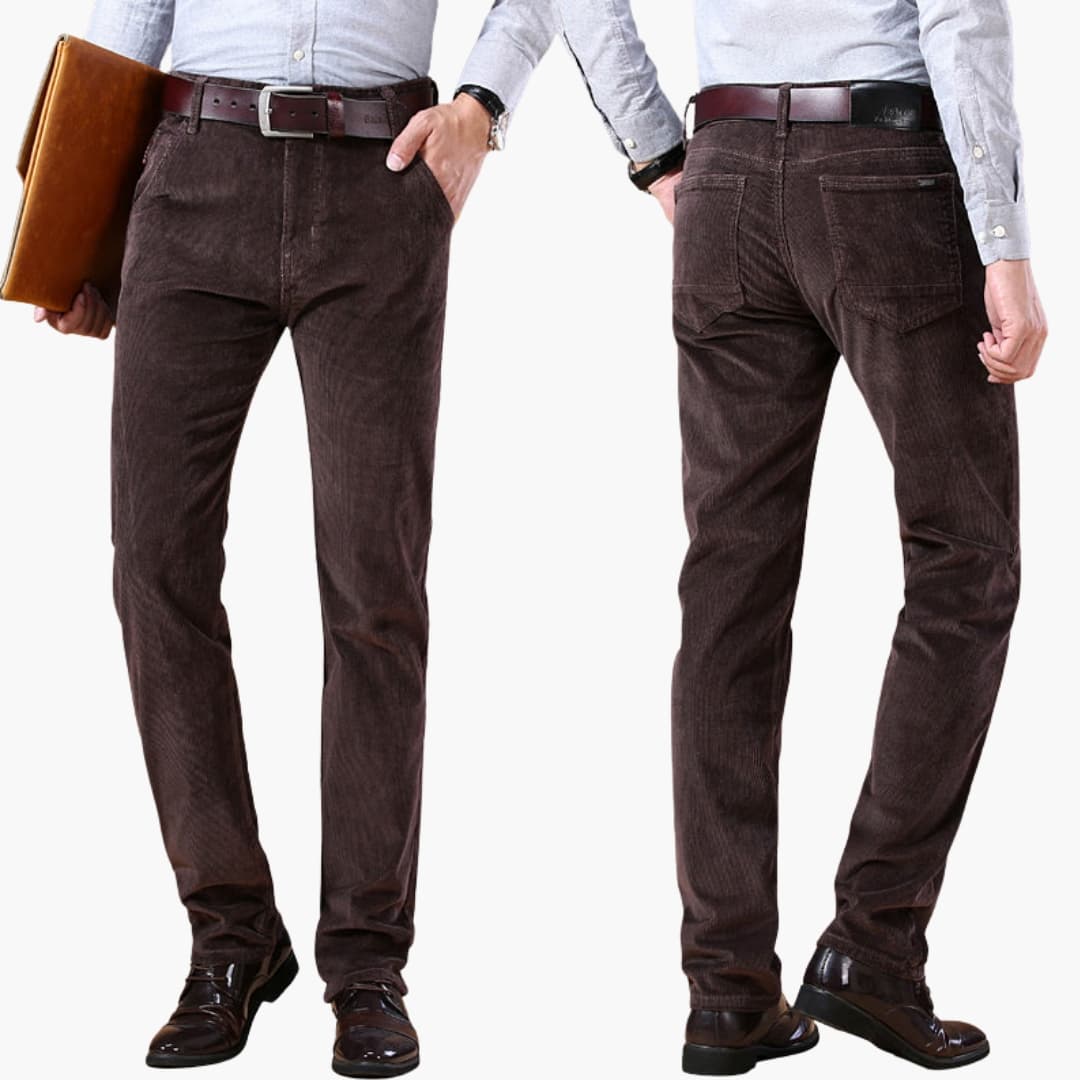 Herren Cordhose mit Bund und geraden Beinen