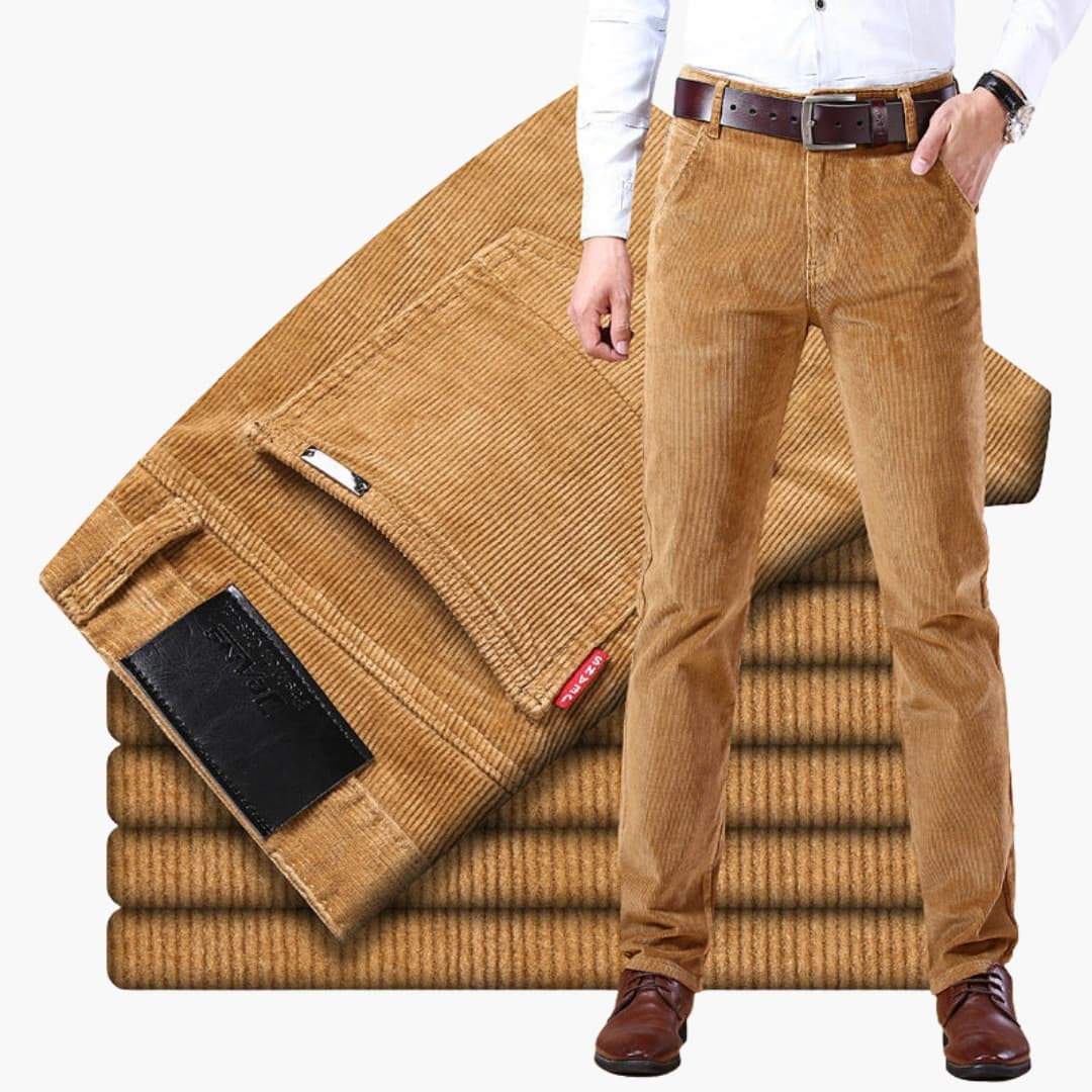 Herren Cordhose mit Bund und geraden Beinen