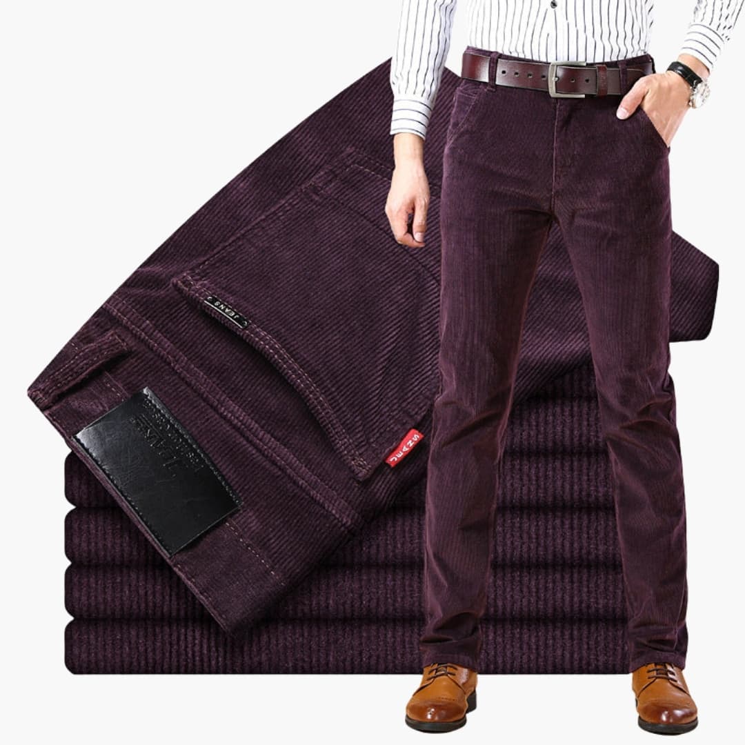 Herren Cordhose mit Bund und geraden Beinen