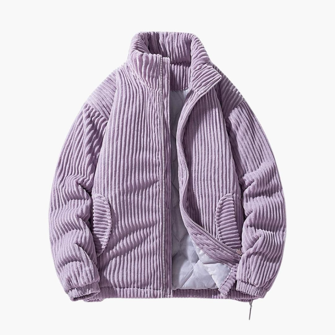 Herren Cordjacke mit Reißverschluss und Stehkragen