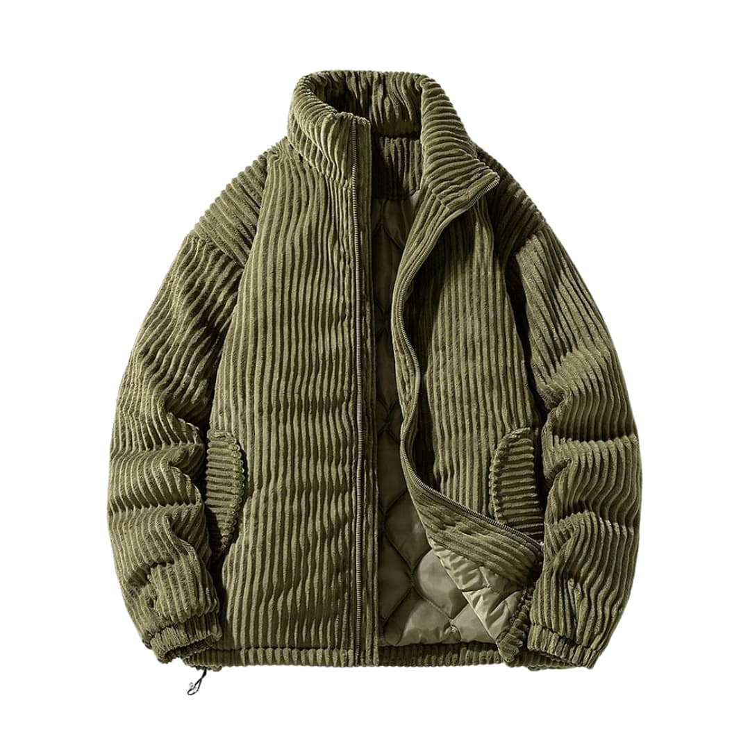Herren Cordjacke mit Reißverschluss und Stehkragen