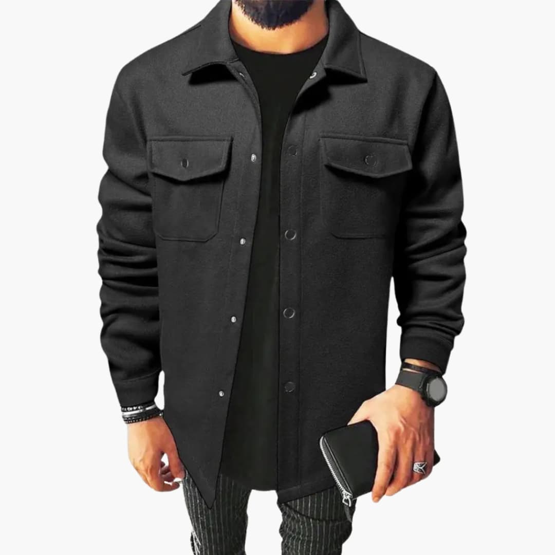 Herren Hemdjacke mit Knopfleiste