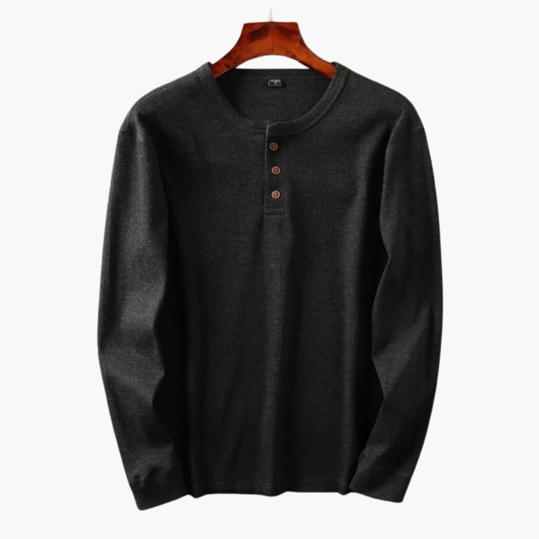 Herren Henley Shirt mit Knopfleiste