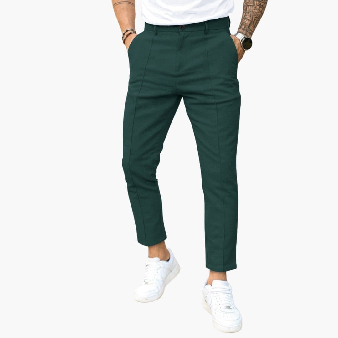 Herren Hose mit Gürtelschlaufen und geradem Bein