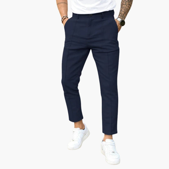 Herren Hose mit Knopfverschluss und Seitentaschen