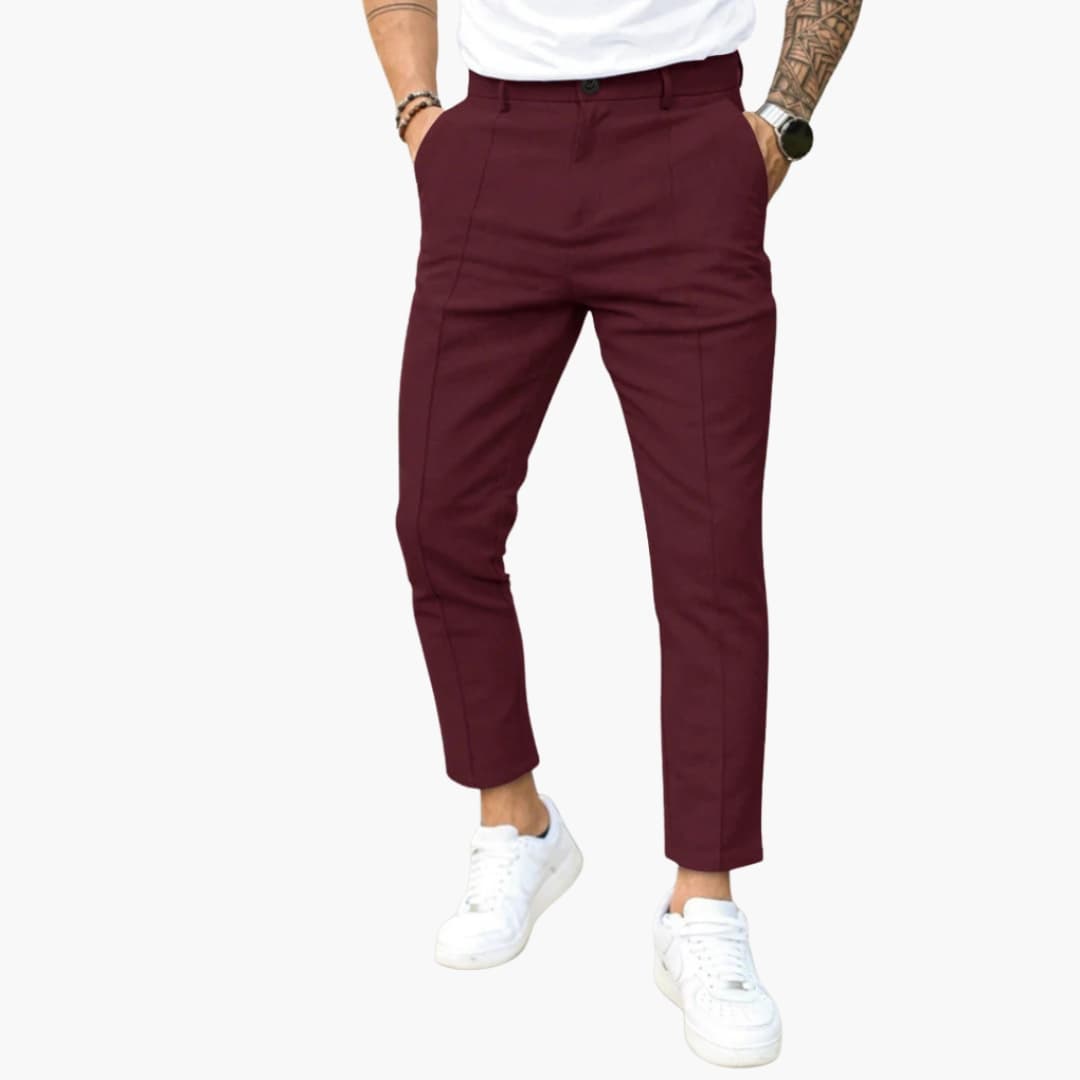Herren Hose mit Knopfverschluss und Seitentaschen