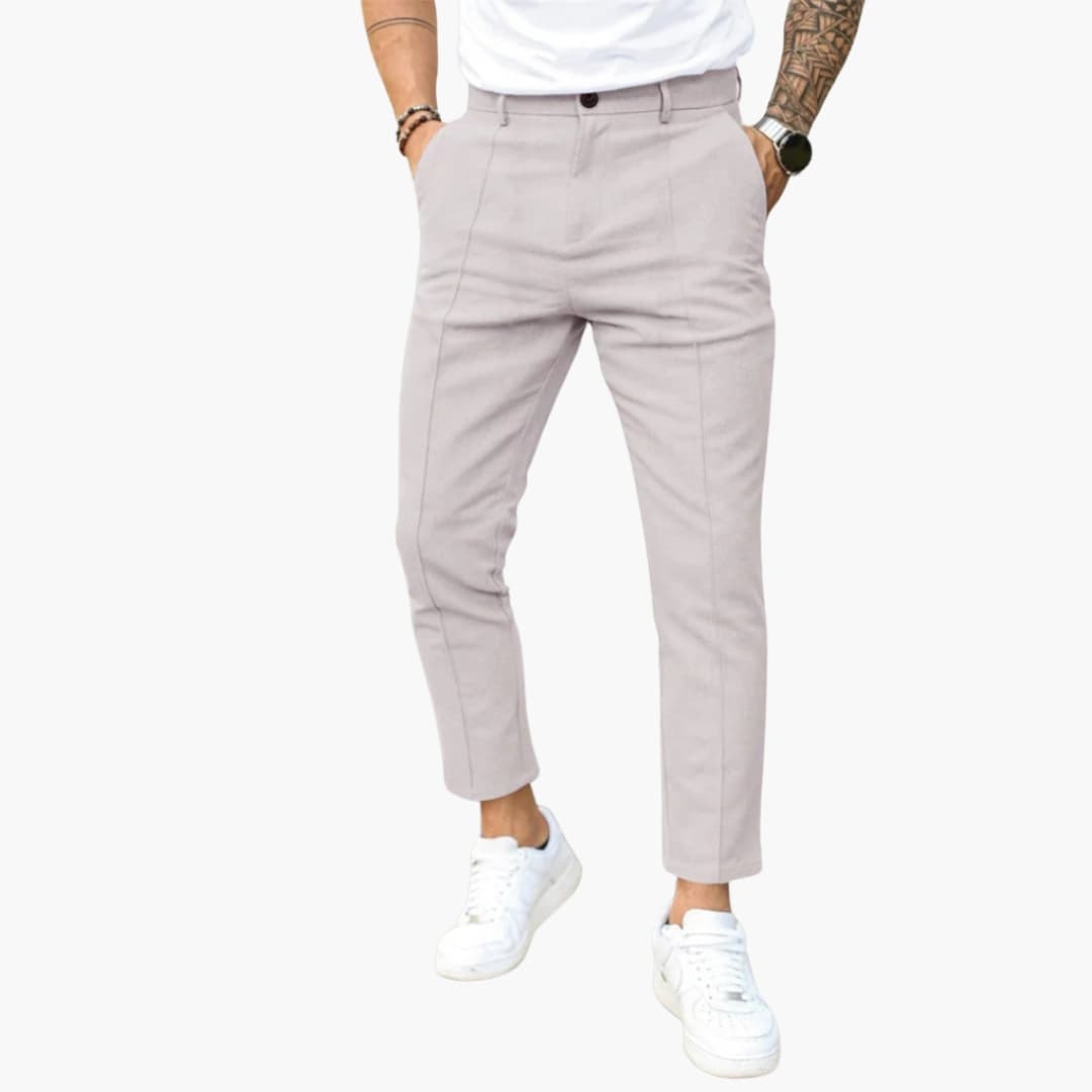 Herren Hose mit Knopfverschluss und Seitentaschen