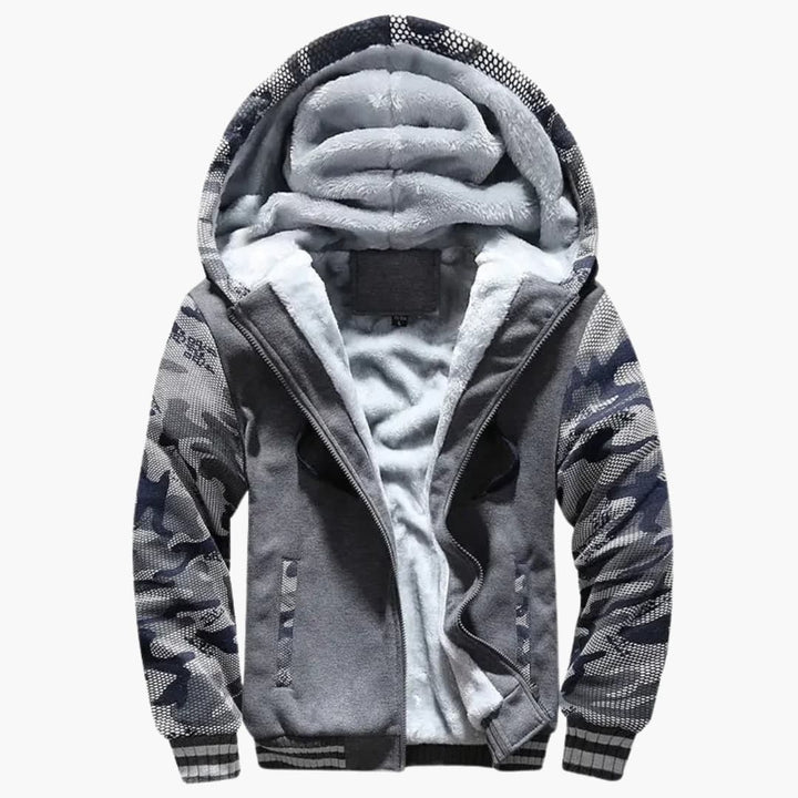 Herren Jacke mit Kapuze und Reißverschluss